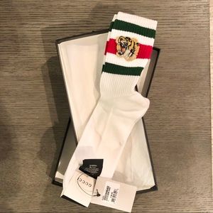 GUCCI stretch cotton socks with tiger